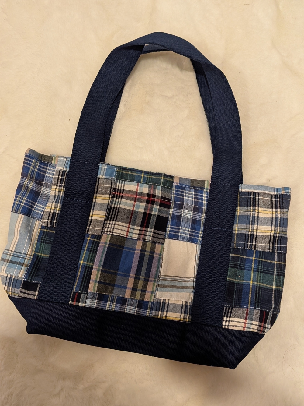 Plaid Mini Tote Bag | Preppy | Coastal | Nautical | Made in USA - Picture 5 of 6